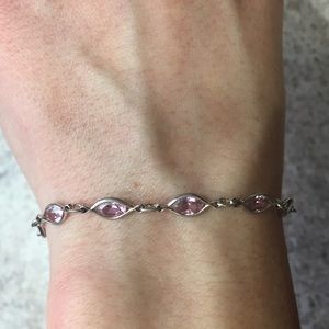 Pink and silver bracelet